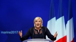 Marine Le Pen, French National Front (FN) political party leader and candidate for French 2017 presidential election, addresses supporters during a political rally in Metz, France, March 18, 2017. REUTERS/Vincent Kessler