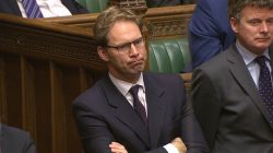 MP Tobias Ellwood listens to speeches in Parliament the morning after an attack in Westminster, London Britain, March 23, 2017. Parliament TV/Handout via REUTERS
