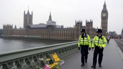 Flowers are placed at the scene of an attack on Westminster Bridge, in London, Britain March 24, 2017. REUTERS/Darren Staples