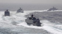 Taiwan navy fast attack boats take part in a military drill in Kaohsiung port, southern Taiwan. REUTERS/Pichi Chuang