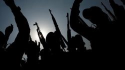 Iraqi fighters from Hashid Shaabi take part in a training at Makhmur camp in Iraq December