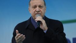 Turkish President Tayyip Erdogan addresses his supporters during a rally for the upcoming referendum in the Black Sea city of Rize, Turkey, April 3, 2017. REUTERS/Umit Bektas