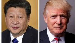 A combination of file photos showing Chinese President Xi Jinping (L) at London's Heathrow Airport, October 19, 2015 and U.S. President Donald Trump posing for a photo in New York City, U.S., May 17, 2016. REUTERS/Toby Melville/Lucas Jackson/File Photos
