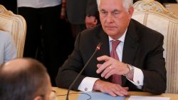 U.S. Secretary of State Rex Tillerson attends a meeting with Russian Foreign Minister Sergei Lavrov in Moscow, Russia