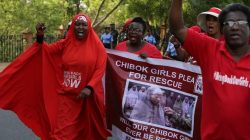 Campaigners from the #BringBackOurGirls group protest in Nigeria's capital Abuja to mark 1,000 days since over 200 schoolgirls were kidnapped from their secondary school in Chibok by Islamist sect Boko Haram, Nigeria January 8, 2017. REUTERS/Afolabi Sotunde