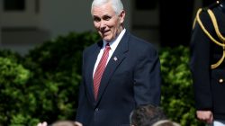 FILE PHOTO: U.S. Vice President Mike Pence arrives for the swearing-in ceremony of Judge Neil Gorsuch as an Associate Supreme Court Justice in the Rose Garden of the White House in Washington, U.S., April 10, 2017. REUTERS/Joshua Roberts /File Photo