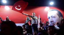 Supporters of Turkish President Tayyip Erdogan celebrate in Istanbul.
