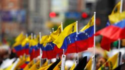 Venezuelan flags are seen during an opposition rally in Caracas, Venezuela, April 8, 2017. REUTERS/Christian Veron - RTX34Q8A