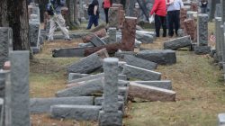 DAY 33 / FEBRUARY 21: President Donald Trump delivered his first public condemnation of anti-Semitic incidents in the United States after a new spate of bomb threats to Jewish community centers and the vandalism of about 170 headstones in a Jewish cemetery in St. Louis (above). REUTERS/Tom Gannam