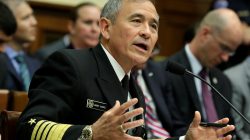 The Commander of the U.S. Pacific Command, Admiral Harry Harris, testifies before a House Armed Services Committee hearing on "Military Assessment of the Security Challenges in the Indo-Asia-Pacific Region" on Capitol Hill in Washington, U.S, April 26, 2017. REUTERS/Yuri Gripas