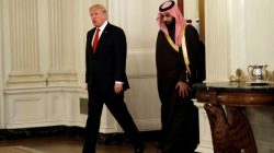 U.S. President Donald Trump and Saudi Deputy Crown Prince and Minister of Defense Mohammed bin Salman enter the State Dining Room of the White House in Washington, U.S., March 14, 2017. REUTERS/Kevin Lamarque