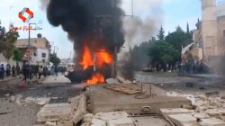 A still image taken from a video posted to a social media website said to be shot on May 3, 2017, shows what is said to be the site of a car bomb in what is said to be Azaz, Syria. Social Media Website via Reuters TV