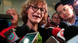 Agnes Callamard, a United Nations Special Rapporteur on Extrajudicial, Summary or Arbitrary Executions, answer questions during a interview by the local media at a compound of University of the Philippines in Quezon city, metro Manila, Phiippines May 5, 2017. REUTERS/Romeo Ranoco