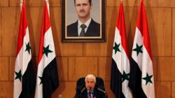 Syria's Foreign Minister Walid al-Moualem speaks during a news conference in Damascus, Syria