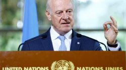 United Nations Special Envoy for Syria Staffan de Mistura attends a news conference at the European headquarters of the U.N. in Geneva, Switzerland May 11 2017. REUTERS/Denis Balibouse