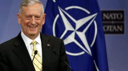 FILE PHOTO: U.S. Defense Secretary Jim Mattis addresses a news conference during a NATO defence ministers meeting at the Alliance headquarters in Brussels, Belgium, February 16, 2017. REUTERS/Francois Lenoir/File Photo