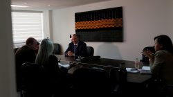 Frederic Garcia, president of the Executive Council of Global Companies (CEEG), gestures during an interview with Reuters in Mexico City, Mexico May 17, 2017. REUTERS/Carlos Jasso