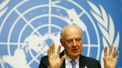 United Nations Special Envoy for Syria Staffan de Mistura attends a news conference during the Intra Syria talks at the United Nations Offices in Geneva, Switzerland, May 19, 2017. REUTERS/Pierre Albouy