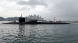 FILE PHOTO: The Ohio-class guided-missile submarine USS Michigan arrives for a regularly scheduled port visit while conducting routine patrols throughout the Western Pacific in Busan, South Korea, April 24, 2017. Jermaine Ralliford/Courtesy U.S. Navy/Handout via REUTERS