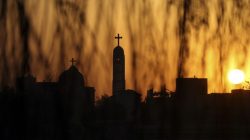 The Coptic Orthodox Virgin Mary church is seen during sunset ahead of Coptic Orthodox Easter in Cairo April 18, 2009. REUTERS/Tarek Mostafa