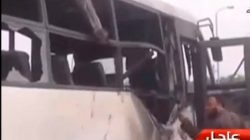 Aftermath of attack on buses and truck carrying Coptic Christians in Minya Province, Egypt, May 26, 2017. EGYPT TV via REUTERS