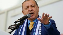 Turkish President Tayyip Erdogan delivers a speech during a graduation ceremony at an Imam Hatip religious school association in Istanbul, Turkey, May 26, 2017.