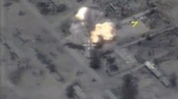 A still image taken from a video footage and released by Russia's Defence Ministry shows bombs hitting what Defence Ministry said were Islamic State targets near the Syrian city of Palmyra. Ministry of Defence of the Russian Federation/via REUTERS TV