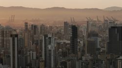 FILE PHOTO: Cranes are seen in the distance during a workers' strike at Latin America's biggest container port in Santos, Sao Paulo state, Brazil, September 14, 2016. REUTERS/Fernando Donasci/File Photo