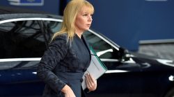 European Commissioner Elzbieta Bienkowska arrives to a meeting of European Union defence ministers at the EU Council in Brussels, Belgium May 18, 2017. REUTERS/Eric Vidal