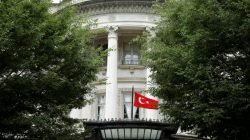 The Turkish flag flies over the the Turkish Ambassador's residence in Washington, U.S., June 15, 2017. REUTERS/Joshua Roberts