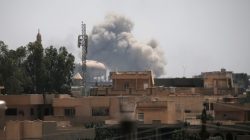 Smoke billows from the positions of the Islamic State militants after an airstrike in western Mosul, Iraq June 19, 2017