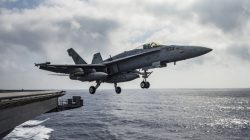 A U.S. Navy F/A-18E Super Hornet launches from the flight deck of the aircraft carrier USS Dwight D. Eisenhower (CVN 69) in the Mediterranean Sea June 28, 2016. U.S. Navy/Mass Communication Specialist 2nd Class Ryan U. Kledzik/Handout via Reuters