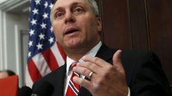 FILE PHOTO: House Majority Whip Steve Scalise (R-LA) speaks at a news conference on "Taxpayers Protection Alliance on Trade Promotion Authority" on Capitol Hill in Washington, June 10, 2015. REUTERS/Yuri Gripas/File Photo