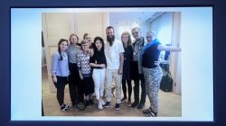 A picture of freed hostage Johan Gustafsson and his family at Arlanda airport after his arrival in Sweden on Monday, is shown during a press conference with Swedish Foreign Minister Margot Wallstrom at government headquarters in Stockholm, Sweden June 26, 2017