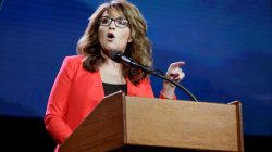 FILE PHOTO - Sarah Palin speaks at the Western Conservative Summit in Denver, Colorado, U.S., July 1, 2016. REUTERS/Rick Wilking