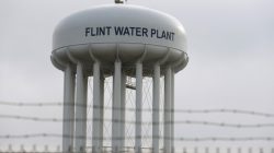FILE PHOTO - The Flint Water Plant tower is seen in Flint, Michigan, U.S. on February 7, 2016. REUTERS/Rebecca Cook/File Photo