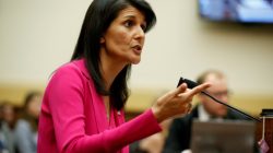 U.S. Ambassador to the United Nations Nikki Haley testifies to the House Foreign Affairs Committee on "Advancing U.S. Interests at the United Nations" in Washington, U.S., June 28, 2017. REUTERS/Joshua Roberts