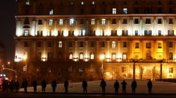 FILE PHOTO: Police guard the FSB headquarters during an opposition protest in Moscow, Russia, on March 5, 2012. REUTERS/Mikhail Voskresensky/File Photo