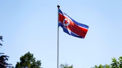 The flag of North Korea is seen in Geneva, Switzerland, June 20, 2017. REUTERS/Pierre Albouy