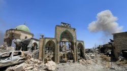 The ruined Grand al-Nuri Mosque is seen after it was retaken by the Iraqi forces from the Islamic State militants at the Old City in Mosul, Iraq, June 30, 2017. REUTERS/Alaa Al-Marjani