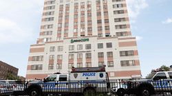 Police vehicles line the streets outside the hospital after an incident in which a gunman fired shots inside the Bronx-Lebanon Hospital in New York City, U.S. June 30, 2017. REUTERS/Brendan Mcdermid