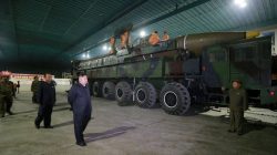 North Korean leader Kim Jong Un inspects the intercontinental ballistic missile Hwasong-14 in this undated photo released by North Korea's Korean Central News Agency (KCNA) in Pyongyang July 5, 2017. KCNA/via REUTERS