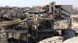 FILE PHOTO: A general view shows damaged buildings in a rebel-held part of the southern city of Deraa, Syria June 22, 2017. REUTERS/Alaa Al-Faqir/File Photo