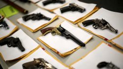 FILE PHOTO: Some of the guns seized over the last week are seen on display at the Chicago Police Department in Chicago, Illinois, United States, August 31, 2015. REUTERS/Jim Young/File Photo