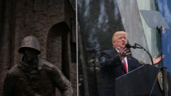 U.S. President Donald Trump gives a public speech in front of the Warsaw Uprising Monument at Krasinski Square in Warsaw, Poland July 6, 2017. REUTERS/Carlos Barria