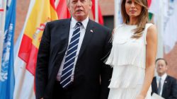 U.S. President Donald Trump and his wife Melania Trump are seen at the G20 summit in Hamburg, Germany July 7, 2017. REUTERS/Wolfgang Rattay