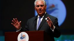 U.S. Secretary of State Rex Tillerson makes a speech during the opening ceremony of the 22nd World Petroleum Congress in Istanbul, Turkey, July 9,