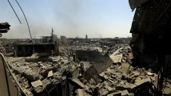 Destroyed buildings from clashes are seen in the Old City of Mosul, Iraq July 10, 2017. REUTERS/Thaier Al-Sudani