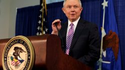 U.S. Attorney General Jeff Sessions delivers opening remarks at the Justice Department's 2017 Hate Crimes Summit in Washington, U.S., June 29, 2017. REUTERS/James Lawler Duggan