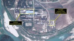 A satellite image of the radiochemical laboratory at the Yongbyon nuclear plant in North Korea by Airbus Defense & Space and 38 North released on July 14, 2017. “Includes material Pleiades © CNES 2017 Distribution Airbus DS / Spot Image, all rights reserved.” Courtesy Airbus Defense & Space and 38 North/Handout via REUTERS